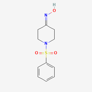 molecular formula C11H14N2O3S B3130340 N-[1-(benzenesulfonyl)piperidin-4-ylidene]hydroxylamine CAS No. 34259-87-5