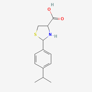 molecular formula C13H17NO2S B3130342 2-(4-Isopropylphenyl)-1,3-thiazolidine-4-carboxylic acid CAS No. 342608-34-8