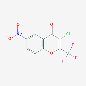 molecular formula C10H3ClF3NO4 B3130362 3-Chloro-6-nitro-2-(trifluoromethyl)chromone CAS No. 342795-11-3