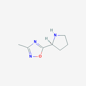 molecular formula C7H11N3O B3130391 (S)-3-Methyl-5-(2-pyrrolidinyl)-1,2,4-oxadiazole CAS No. 343246-61-7