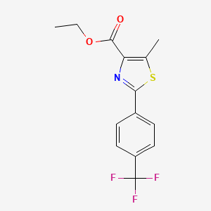 molecular formula C14H12F3NO2S B3130413 5-甲基-2-[4-(三氟甲基)苯基]-1,3-噻唑-4-羧酸乙酯 CAS No. 343322-65-6