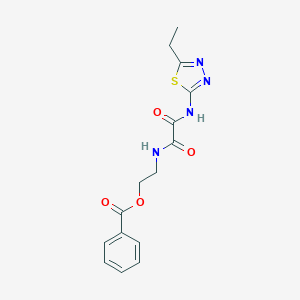 molecular formula C15H16N4O4S B313045 2-({[(5-Ethyl-1,3,4-thiadiazol-2-yl)amino](oxo)acetyl}amino)ethyl benzoate 