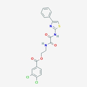 molecular formula C20H15Cl2N3O4S B313046 2-({Oxo[(4-phenyl-1,3-thiazol-2-yl)amino]acetyl}amino)ethyl 3,4-dichlorobenzoate 