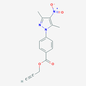 molecular formula C15H13N3O4 B313055 2-propynyl 4-{4-nitro-3,5-dimethyl-1H-pyrazol-1-yl}benzoate 