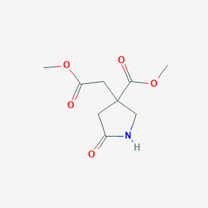 molecular formula C9H13NO5 B3130613 Methyl 3-(2-methoxy-2-oxoethyl)-5-oxopyrrolidine-3-carboxylate CAS No. 343947-91-1