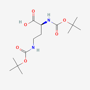 molecular formula C14H26N2O6 B3130623 (S)-2,4-Bis((tert-butoxycarbonyl)amino)butanoic acid CAS No. 34404-27-8