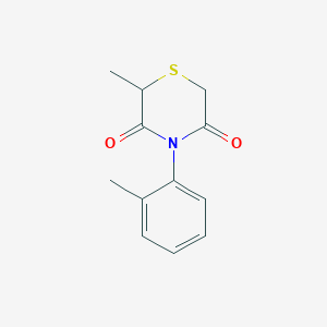 molecular formula C12H13NO2S B3130642 2-Methyl-4-(2-methylphenyl)thiomorpholine-3,5-dione CAS No. 344267-20-5