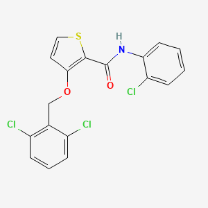 N-(2-chlorophenyl)-3-[(2,6-dichlorophenyl)methoxy]thiophene-2-carboxamide