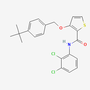 molecular formula C22H21Cl2NO2S B3130662 3-[(4-tert-butylphenyl)methoxy]-N-(2,3-dichlorophenyl)thiophene-2-carboxamide CAS No. 344270-78-6