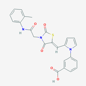molecular formula C24H19N3O5S B313067 3-[2-({2,4-dioxo-3-[2-oxo-2-(2-toluidino)ethyl]-1,3-thiazolidin-5-ylidene}methyl)-1H-pyrrol-1-yl]benzoic acid 