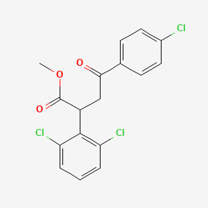 molecular formula C17H13Cl3O3 B3130708 Methyl 4-(4-chlorophenyl)-2-(2,6-dichlorophenyl)-4-oxobutanoate CAS No. 344280-86-0