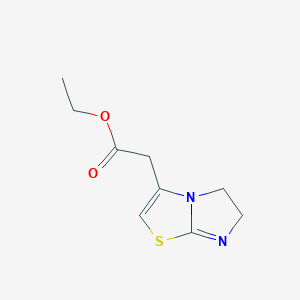 molecular formula C9H12N2O2S B3130786 Ethyl 5,6-dihydroimidazo[2,1-b][1,3]thiazol-3-ylacetate CAS No. 34467-14-6