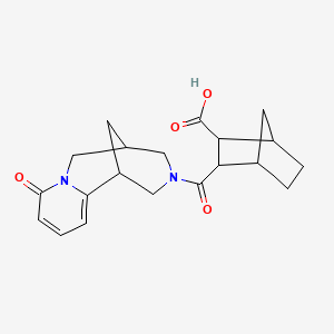molecular formula C20H24N2O4 B3130861 3-[(8-Oxo-1,5,6,8-tetrahydro-2H-1,5-methanopyrido[1,2-a][1,5]diazocin-3(4H)-yl)carbonyl]bicyclo[2.2.1]heptane-2-carboxylic acid CAS No. 345637-92-5