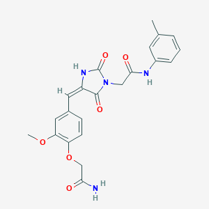 molecular formula C22H22N4O6 B313087 2-{4-[4-(2-amino-2-oxoethoxy)-3-methoxybenzylidene]-2,5-dioxo-1-imidazolidinyl}-N-(3-methylphenyl)acetamide 