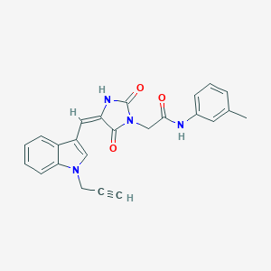 molecular formula C24H20N4O3 B313089 2-[(4E)-2,5-dioxo-4-{[1-(prop-2-yn-1-yl)-1H-indol-3-yl]methylidene}imidazolidin-1-yl]-N-(3-methylphenyl)acetamide 