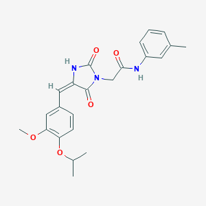 molecular formula C23H25N3O5 B313093 2-[4-(4-isopropoxy-3-methoxybenzylidene)-2,5-dioxo-1-imidazolidinyl]-N-(3-methylphenyl)acetamide 