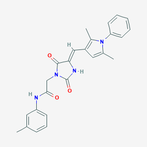 molecular formula C25H24N4O3 B313094 2-{4-[(2,5-dimethyl-1-phenyl-1H-pyrrol-3-yl)methylene]-2,5-dioxo-1-imidazolidinyl}-N-(3-methylphenyl)acetamide 