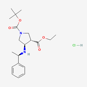 (3S,4R)-1-tert-butyl 3-ethyl 4-(((R)-1-phenylethyl)amino)pyrrolidine-1,3-dicarboxylate hydrochloride