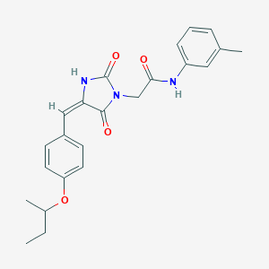 molecular formula C23H25N3O4 B313096 2-[4-(4-sec-butoxybenzylidene)-2,5-dioxo-1-imidazolidinyl]-N-(3-methylphenyl)acetamide 