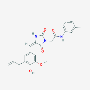 molecular formula C23H23N3O5 B313098 2-[4-(3-allyl-4-hydroxy-5-methoxybenzylidene)-2,5-dioxo-1-imidazolidinyl]-N-(3-methylphenyl)acetamide 
