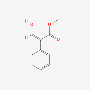 molecular formula C10H10O3 B3130987 Methyl (2Z)-3-hydroxy-2-phenylacrylate CAS No. 34729-82-3