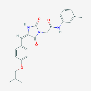 molecular formula C23H25N3O4 B313099 2-[4-(4-isobutoxybenzylidene)-2,5-dioxo-1-imidazolidinyl]-N-(3-methylphenyl)acetamide 
