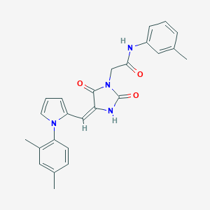 molecular formula C25H24N4O3 B313105 2-(4-{[1-(2,4-dimethylphenyl)-1H-pyrrol-2-yl]methylene}-2,5-dioxo-1-imidazolidinyl)-N-(3-methylphenyl)acetamide 