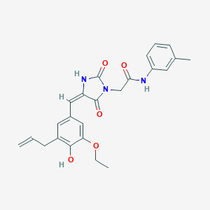 molecular formula C24H25N3O5 B313107 2-[4-(3-allyl-5-ethoxy-4-hydroxybenzylidene)-2,5-dioxo-1-imidazolidinyl]-N-(3-methylphenyl)acetamide 