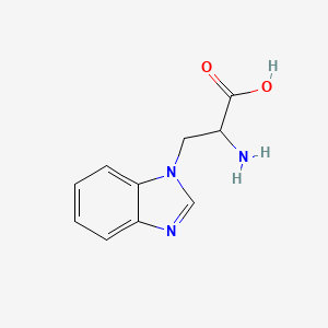 molecular formula C10H11N3O2 B3131081 2-Amino-3-benzoimidazol-1-YL-propionic acid CAS No. 34897-21-7