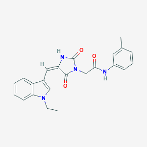 molecular formula C23H22N4O3 B313113 2-{4-[(1-ethyl-1H-indol-3-yl)methylene]-2,5-dioxo-1-imidazolidinyl}-N-(3-methylphenyl)acetamide 
