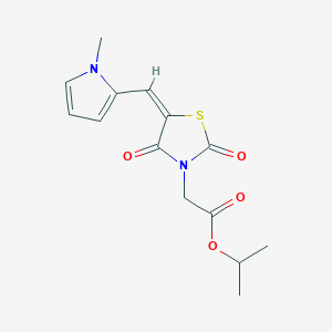 molecular formula C14H16N2O4S B313121 propan-2-yl {(5E)-5-[(1-methyl-1H-pyrrol-2-yl)methylidene]-2,4-dioxo-1,3-thiazolidin-3-yl}acetate 