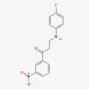 molecular formula C15H13FN2O3 B3131219 3-(4-Fluoroanilino)-1-(3-nitrophenyl)-1-propanone CAS No. 350039-84-8