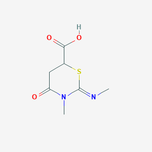 molecular formula C7H10N2O3S B3131242 3-Methyl-2-methylimino-4-oxo-[1,3]thiazinane-6-carboxylic acid CAS No. 350707-87-8
