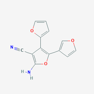 molecular formula C13H8N2O3 B3131246 2-Amino-4-(furan-2-yl)-5-(furan-3-yl)furan-3-carbonitrile CAS No. 350793-33-8