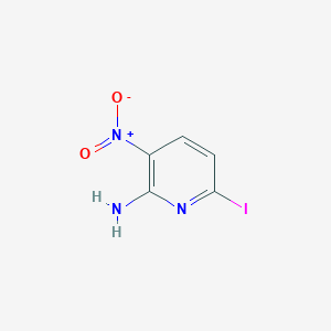 molecular formula C5H4IN3O2 B3131322 6-Iodo-3-nitro-pyridin-2-ylamine CAS No. 351447-13-7