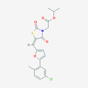 molecular formula C20H18ClNO5S B313133 Isopropyl (5-{[5-(5-chloro-2-methylphenyl)-2-furyl]methylene}-2,4-dioxo-1,3-thiazolidin-3-yl)acetate 