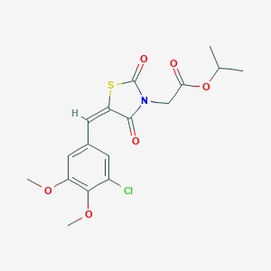 molecular formula C17H18ClNO6S B313135 Isopropyl [5-(3-chloro-4,5-dimethoxybenzylidene)-2,4-dioxo-1,3-thiazolidin-3-yl]acetate 