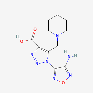 molecular formula C11H15N7O3 B3131360 1-(4-amino-1,2,5-oxadiazol-3-yl)-5-(piperidin-1-ylmethyl)-1H-1,2,3-triazole-4-carboxylic acid CAS No. 352446-63-0