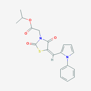 molecular formula C19H18N2O4S B313137 isopropyl {2,4-dioxo-5-[(1-phenyl-1H-pyrrol-2-yl)methylene]-1,3-thiazolidin-3-yl}acetate 