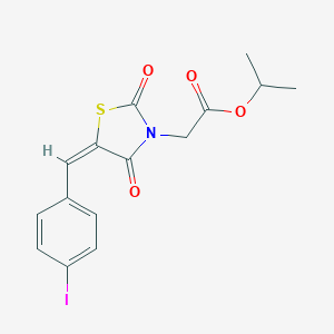 molecular formula C15H14INO4S B313138 Isopropyl [5-(4-iodobenzylidene)-2,4-dioxo-1,3-thiazolidin-3-yl]acetate 