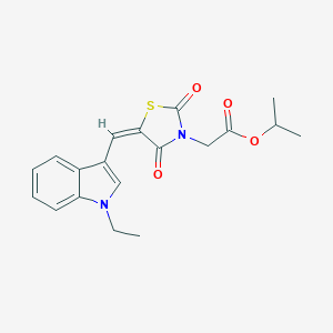 molecular formula C19H20N2O4S B313139 propan-2-yl {(5E)-5-[(1-ethyl-1H-indol-3-yl)methylidene]-2,4-dioxo-1,3-thiazolidin-3-yl}acetate 