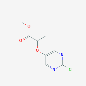 molecular formula C8H9ClN2O3 B3131410 2-Chloro-5-[1-(methoxycarbonyl)ethoxy]pyrimidine CAS No. 353292-84-9