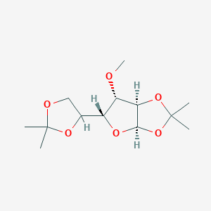 molecular formula C13H22O6 B3131425 4-[(3aR,5R,6S,6aR)-6-methoxy-2,2-dimethyl-tetrahydro-2H-furo[2,3-d][1,3]dioxol-5-yl]-2,2-dimethyl-1,3-dioxolane CAS No. 353495-04-2