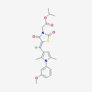 molecular formula C22H24N2O5S B313144 isopropyl (5-{[1-(3-methoxyphenyl)-2,5-dimethyl-1H-pyrrol-3-yl]methylene}-2,4-dioxo-1,3-thiazolidin-3-yl)acetate 
