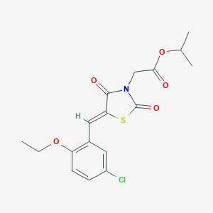 molecular formula C17H18ClNO5S B313147 Isopropyl [5-(5-chloro-2-ethoxybenzylidene)-2,4-dioxo-1,3-thiazolidin-3-yl]acetate 