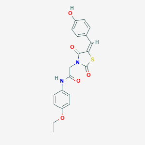 molecular formula C20H18N2O5S B313149 N-(4-ethoxyphenyl)-2-[5-(4-hydroxybenzylidene)-2,4-dioxo-1,3-thiazolidin-3-yl]acetamide 