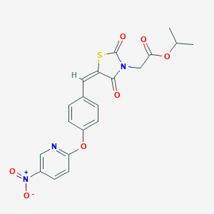 molecular formula C20H17N3O7S B313151 Isopropyl {5-[4-({5-nitro-2-pyridinyl}oxy)benzylidene]-2,4-dioxo-1,3-thiazolidin-3-yl}acetate 