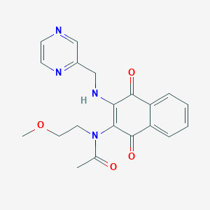 N-(1,4-dioxo-3-(pyrazin-2-ylmethylamino)-1,4-dihydronaphthalen-2-yl)-N-(2-methoxyethyl)acetamide