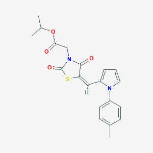 molecular formula C20H20N2O4S B313153 isopropyl (5-{[1-(4-methylphenyl)-1H-pyrrol-2-yl]methylene}-2,4-dioxo-1,3-thiazolidin-3-yl)acetate 