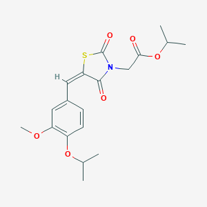 molecular formula C19H23NO6S B313156 Isopropyl [5-(4-isopropoxy-3-methoxybenzylidene)-2,4-dioxo-1,3-thiazolidin-3-yl]acetate 